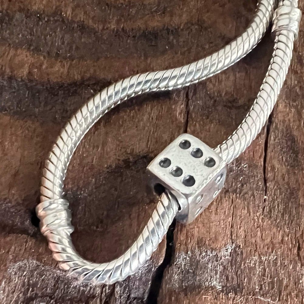Authentic Pandora Lucky Dice Charm Bead in 925 Sterling Silver Vegas